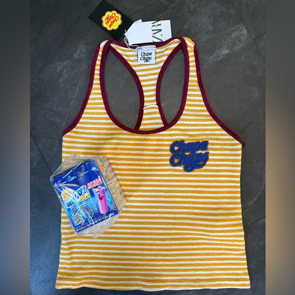 NWT Zara Limited Edition Chupa Chups Collaboration Racerback Tank Size M